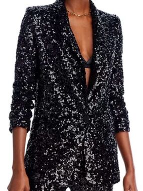 Aqua Black Sequin Blazer